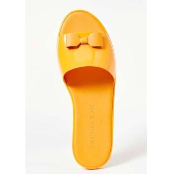 Jack Rogers Mango Patricia Bow Jelly Slide Sandals Sz 10 BNIB yellow - Picture 2 of 10